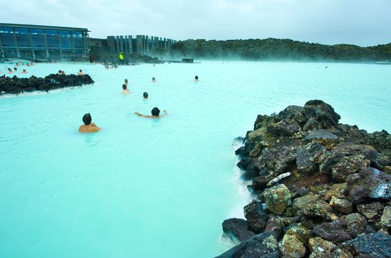 Swimming in hot springs