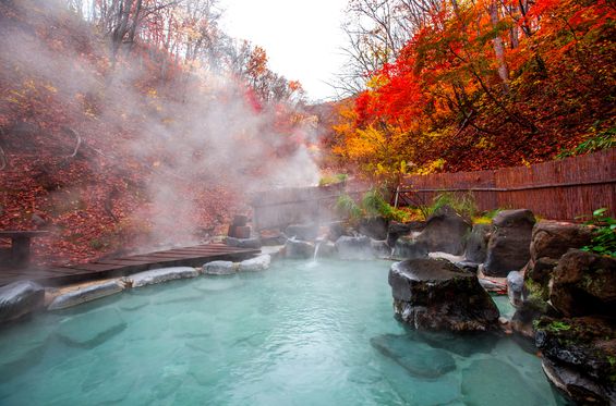 Swim in hot springs