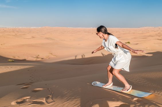 Sandboarding on the dunes