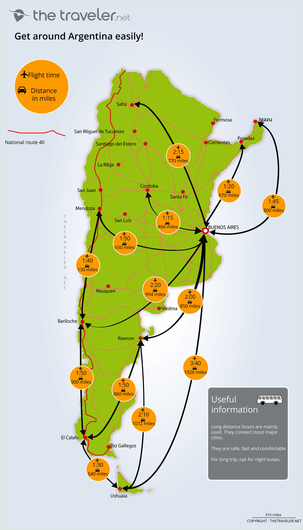 argentina tourism map