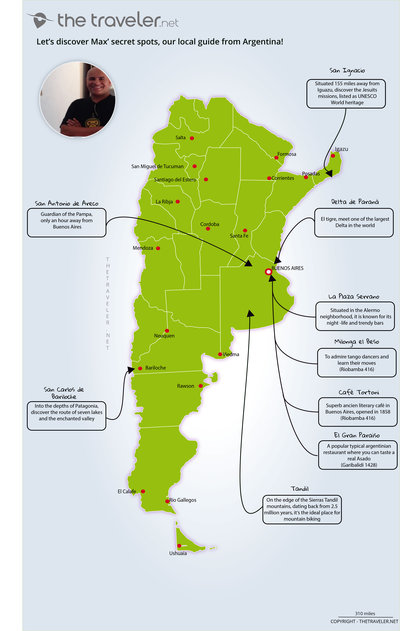 Carte des coins secrets de ARGENTINA