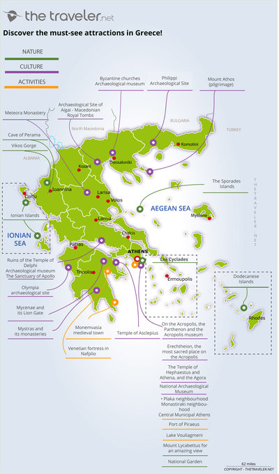 Carte des incontournables GREECE