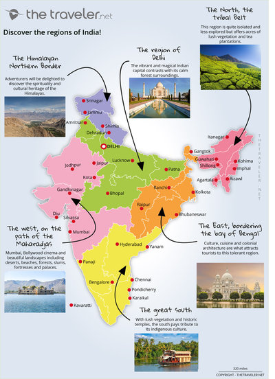Carte des régions INDIA