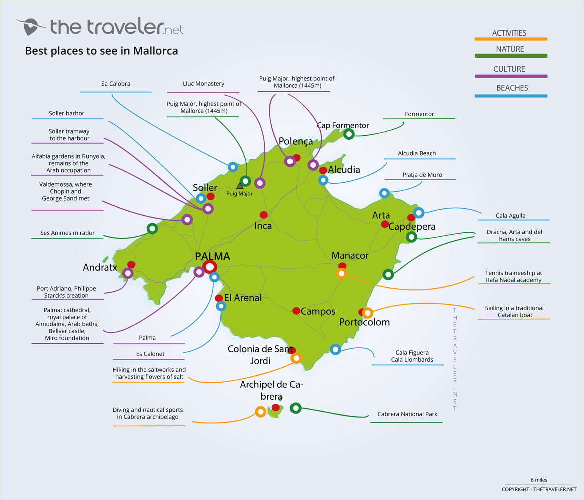 tourist map of majorca island