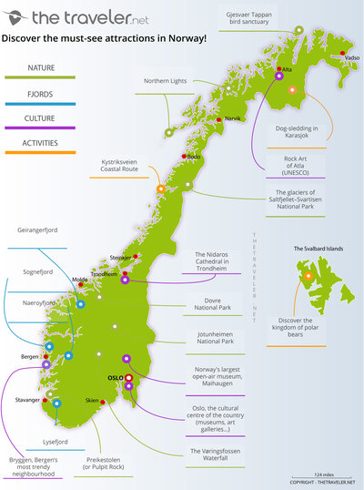 Carte des incontournables NORWAY