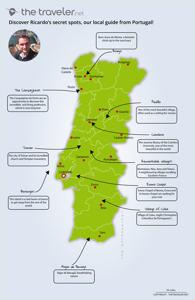 Carte des coins secrets de PORTUGAL