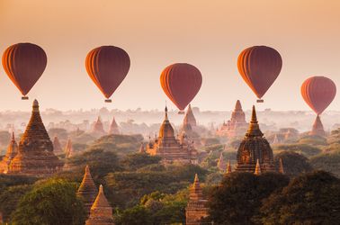 La cité de Bagan vue du ciel