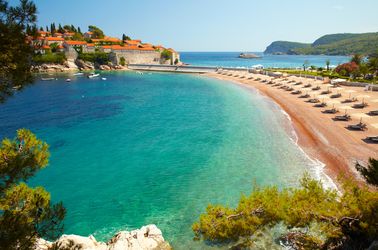 Les plages de l'île de Sveti Stefan