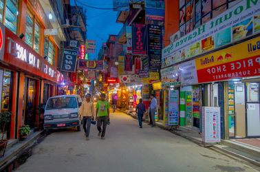 Le quartier animé de Thamel à Katmandou